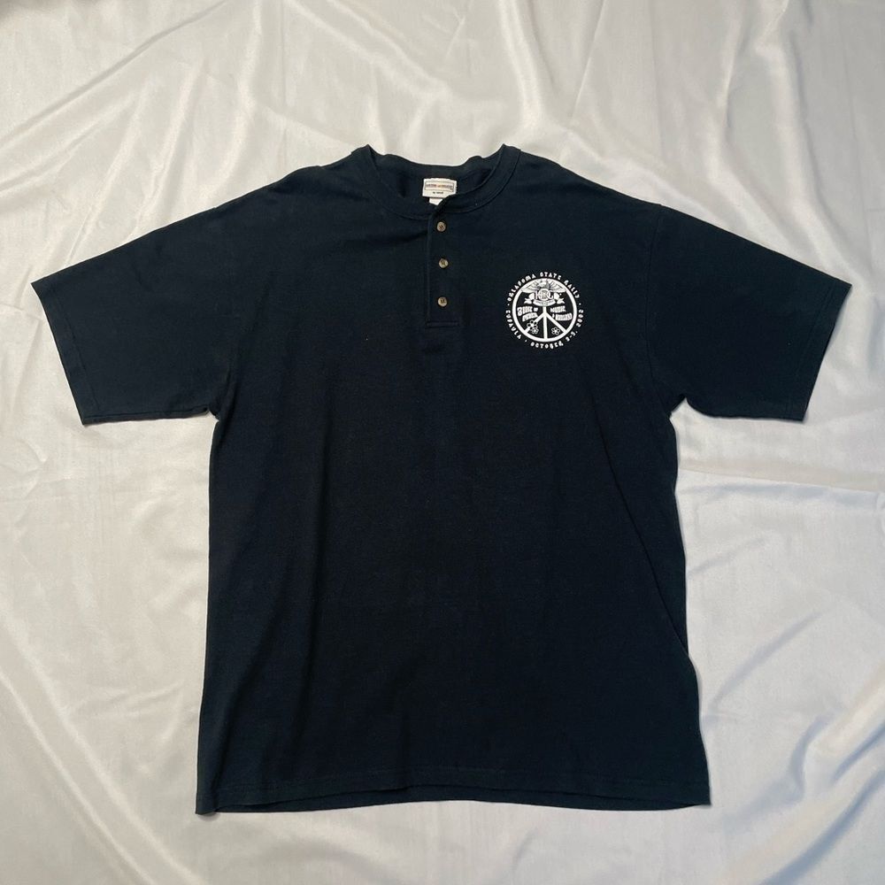 🏍 2002 Oklahoma state rally button up tee